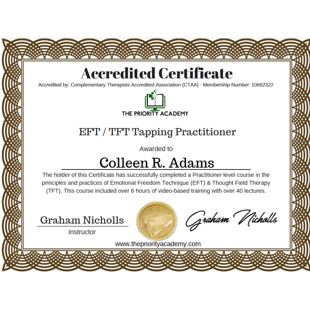 Accredited Certificate — EFT/TFT Tapping Practitioner